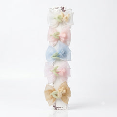 Rose Organza Hair Bow Clips