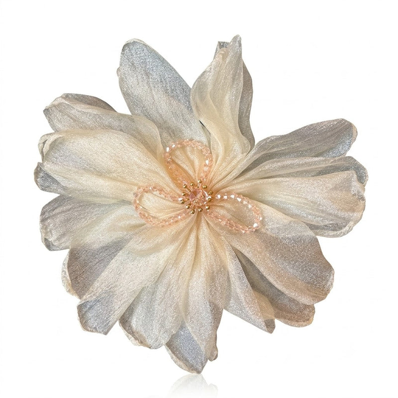 Beaded Flower Patch Hair Clip