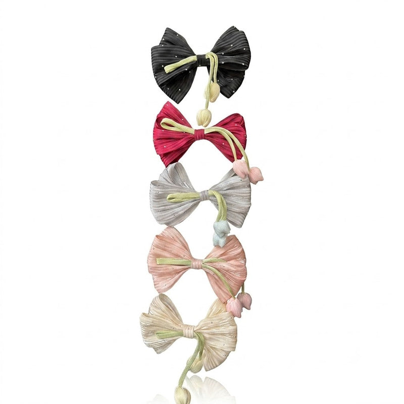Dangle Tulip Hair Bow Clips