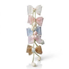 Pastel Organza Tulip Tassel Bow Clip