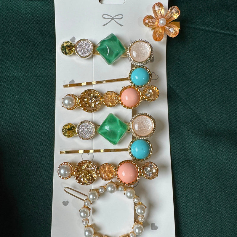 Pastel Mosaic Hair Clip Set