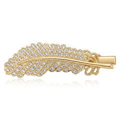 Rhinestone Studded Leaf Hair Pin