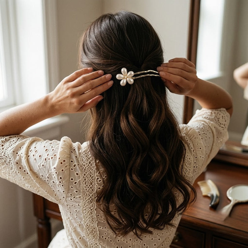 Pearl Flower Hair Fork