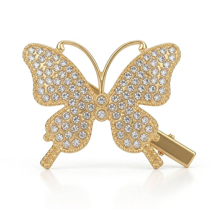 Rhinestone Studded Butterfly Hair Clip