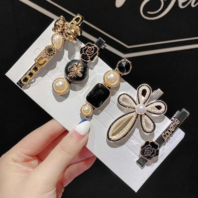 Midnight Blossom & Honey Hair Pins