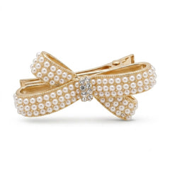 Pearl Studded Bow Hair Clip
