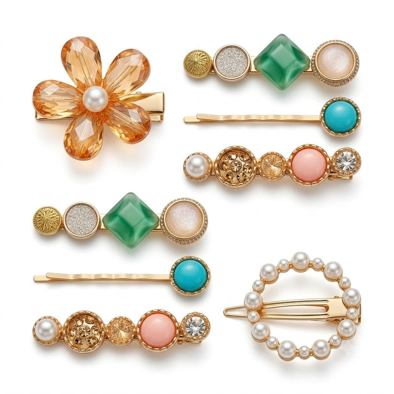 Pastel Mosaic Hair Clip Set