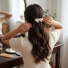 Pearl Studded Heart Hair Clip