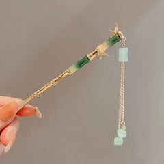 Emerald Bamboo Breeze Hair Stick