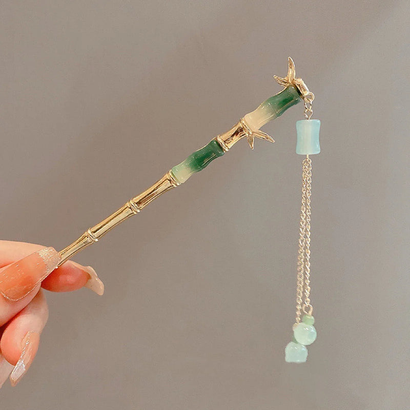 Emerald Bamboo Breeze Hair Stick