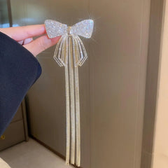 Dreamy Studded Butterfly Tassel Hair Bow Clip