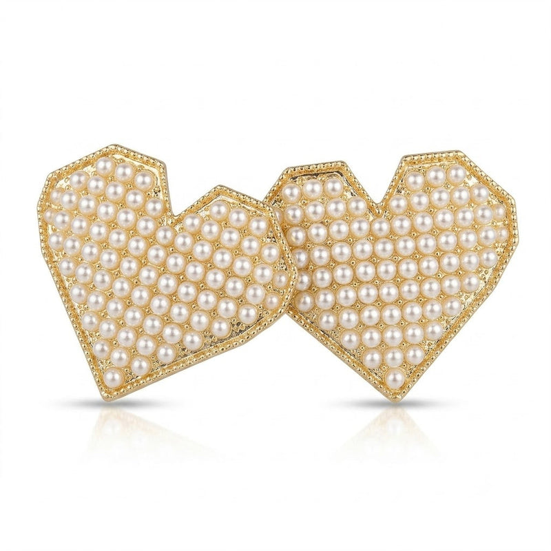 Pearl Studded Heart Hair Clip