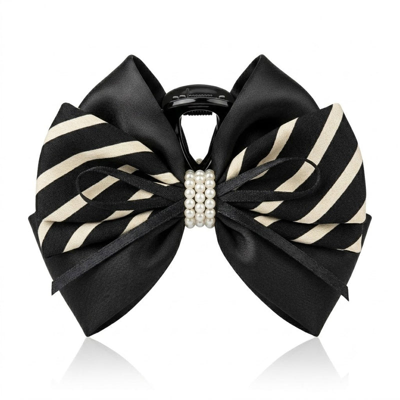 Retro Strip Ribbon Hair Claw