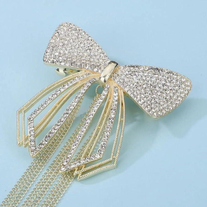 Dreamy Studded Butterfly Tassel Hair Bow Clip