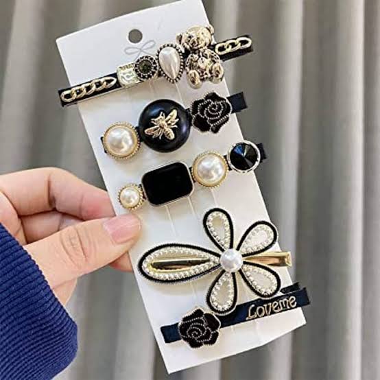 Midnight Blossom & Honey Hair Pins