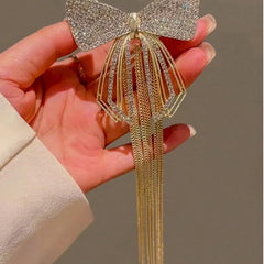 Dreamy Studded Butterfly Tassel Hair Bow Clip