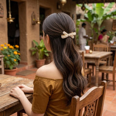 Pearl Studded Bow Hair Clip