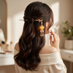 Orchid Fringe Lantern Hairpin