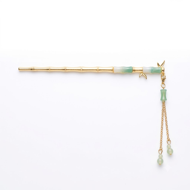 Emerald Bamboo Breeze Hair Stick