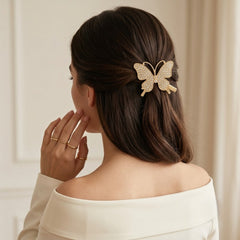 Rhinestone Studded Butterfly Hair Clip
