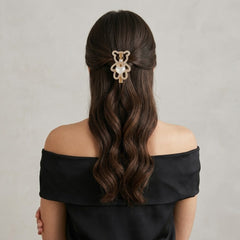 Rhinestone Studded Teddy Hair Pin