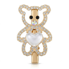 Rhinestone Studded Teddy Hair Pin